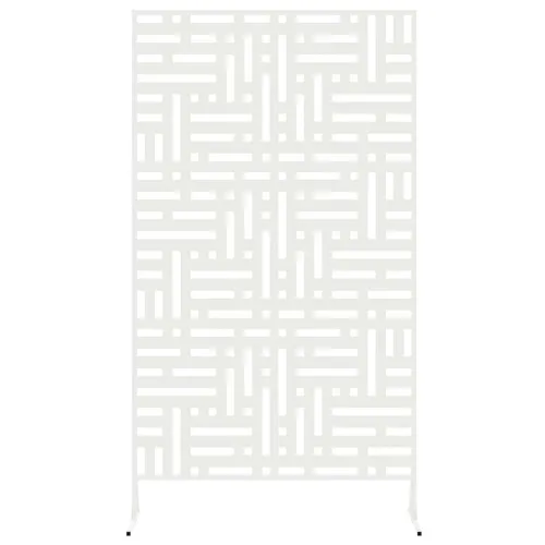 Zaslon za privatnost 100 x 50 x 180 cm Čelik Bijela - Bijela Uzorak rešetke Cijena