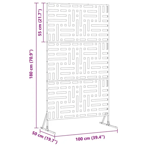 Zaslon za privatnost 100 x 50 x 180 cm Čelik Antracit - Antracit Uzorak rešetke Cijena