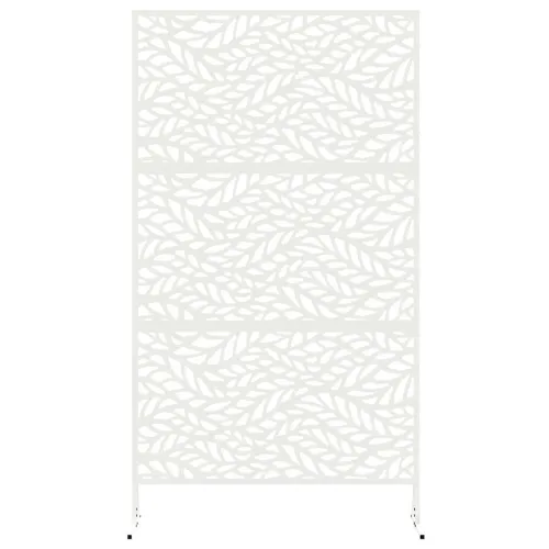 Zaslon za privatnost 100 x 50 x 180 cm Čelik Bijela - Bijela Uzorak lišća Cijena