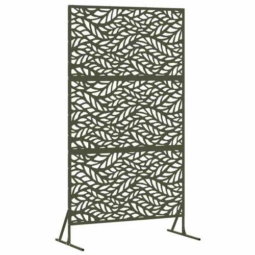 Zaslon za privatnost 100 x 50 x 180 cm Čelik Maslinastozelena - Maslinastozelena Uzorak lišća Cijena