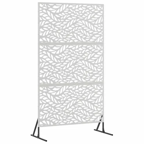 Zaslon za privatnost 100 x 50 x 180 cm Nehrđajući čelik Srebrna - Nehrđajući čelik Uzorak lišća Cijena