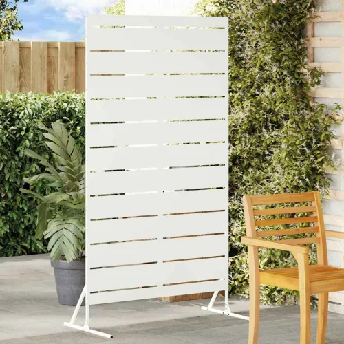 Zaslon za privatnost 100 x 50 x 180 cm Čelik Bijela - Bijela Pruge Cijena