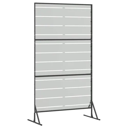 Zaslon za privatnost 100 x 50 x 180 cm Pocinčani čelik Srebrna - Pocinčani čelik Pruge Cijena