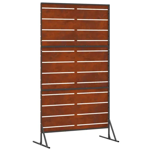 Zaslon za privatnost 100 x 50 x 180 cm Otporni čelik Rđa - Otporni čelik Pruge Cijena