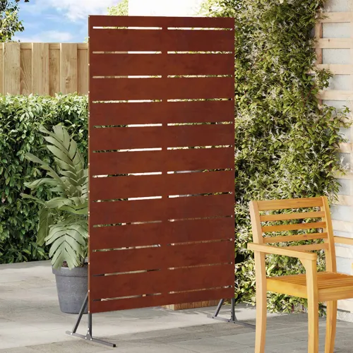 Zaslon za privatnost 100 x 50 x 180 cm Otporni čelik Rđa - Otporni čelik Pruge Cijena