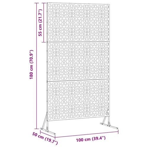 Zaslon za privatnost 100 x 50 x 180 cm Čelik Antracit - Antracit Cvjetni uzorak Cijena