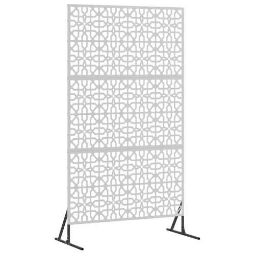 Zaslon za privatnost 100 x 50 x 180 cm Pocinčani čelik Srebrna - Pocinčani čelik Cvjetni uzorak Cijena