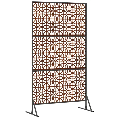 Zaslon za privatnost 100 x 50 x 180 cm Otporni čelik Rđa - Otporni čelik Cvjetni uzorak Cijena