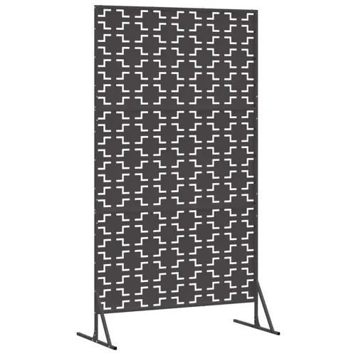 Zaslon za privatnost 100 x 50 x 180 cm Čelik Crna - Crna Križni uzorak Cijena