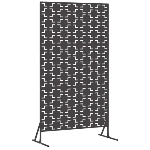 Zaslon za privatnost 100 x 50 x 180 cm Čelik Crna - Crna Križni uzorak Cijena