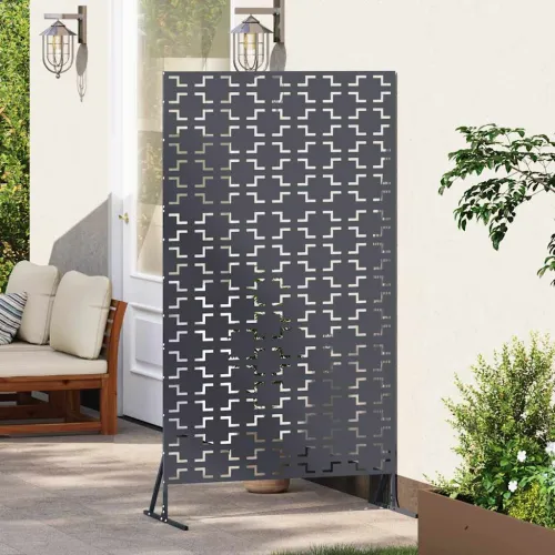 Zaslon za privatnost 100 x 50 x 180 cm Čelik Antracit - Antracit Križni uzorak Cijena