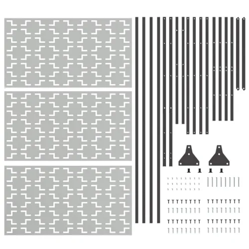 Zaslon za privatnost 100 x 50 x 180 cm Pocinčani čelik Srebrna - Pocinčani čelik Križni uzorak Cijena