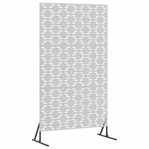 Zaslon za privatnost 100 x 50 x 180 cm Pocinčani čelik Srebrna - Pocinčani čelik Križni uzorak Cijena