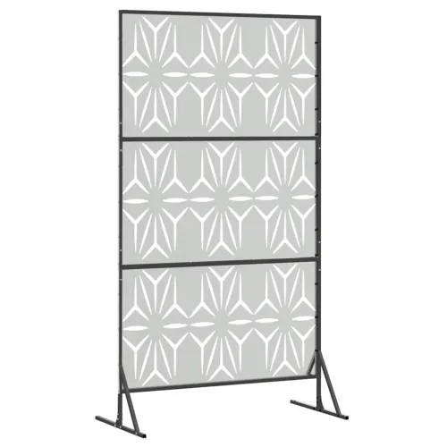 Zaslon za privatnost 100 x 50 x 180 cm Pocinčani čelik Srebrna - Pocinčani čelik Uzorak latica Cijena