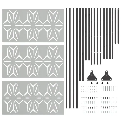 Zaslon za privatnost 100 x 50 x 180 cm Pocinčani čelik Srebrna - Pocinčani čelik Uzorak latica Cijena