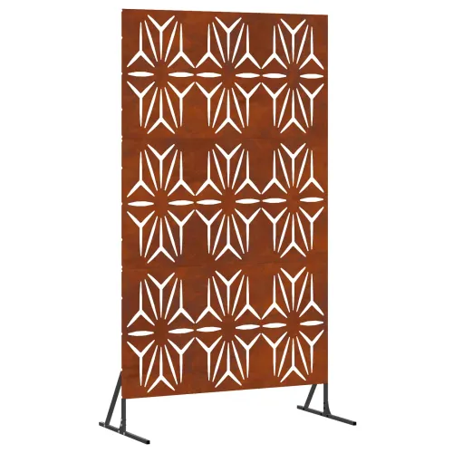Zaslon za privatnost 100 x 50 x 180 cm Otporni čelik Rđa - Otporni čelik Uzorak latica Cijena