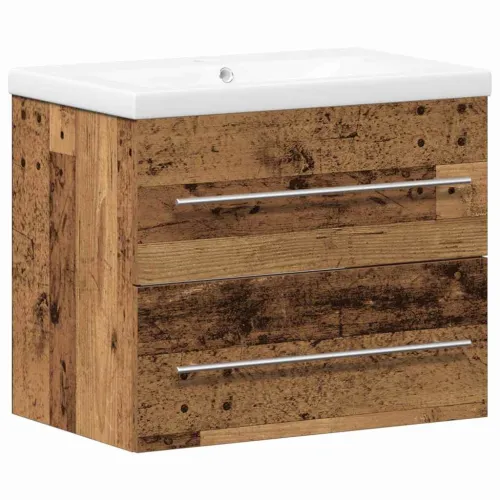 Kupaonski ormarić za sudoper 2 kom. Staro drvo - Staro drvo 60 x 38,5 x 48 cm bez slavine Cijena