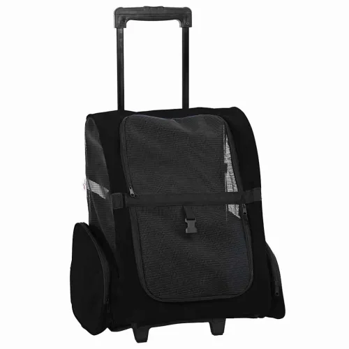 Kolica za kućne ljubimce 3-u-1 dizajn crna 48x32x(57-106) cm Oxford tkanina - Crna 48 x 32 x 57 cm Cijena