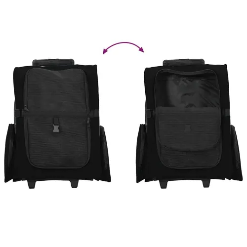 Kolica za kućne ljubimce 3-u-1 dizajn crna 48x32x(57-106) cm Oxford tkanina - Crna 48 x 32 x 57 cm Cijena