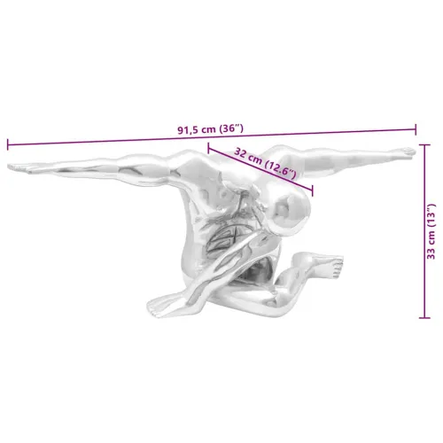 Skulptura Srebrno 91,5 x 32 x 33 cm Aluminij - Veliki mislilac Cijena