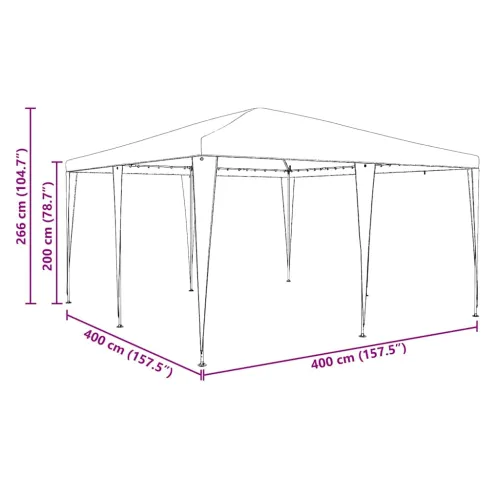 Šator za svadbe - šator za zabave Plava 400 x 400 x 266 cm Polietilen i čelik - Plava 4 x 4 m Cijena