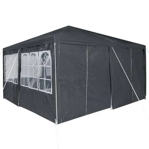 Šator za svadbe - šator za zabave 400 x 400 x 266 cm Antracit Polietilen - Antracit 4 x 4 m Cijena