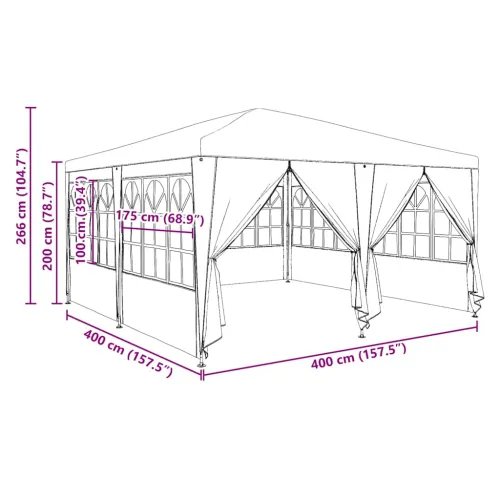 Šator za svadbe - šator za zabave 400 x 400 x 266 cm Zelena Polietilen - Zelena 4 x 4 m Cijena