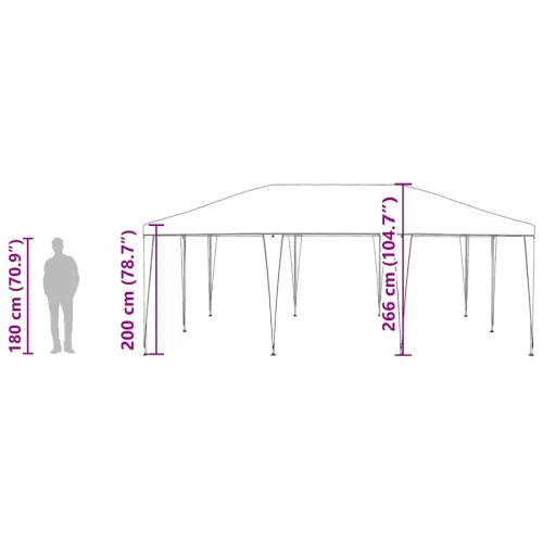 Šator za svadbe - šator za zabave Antracit 600 x 400 x 266 cm Polietilen i čelik - Antracit 4 x 6 m Cijena