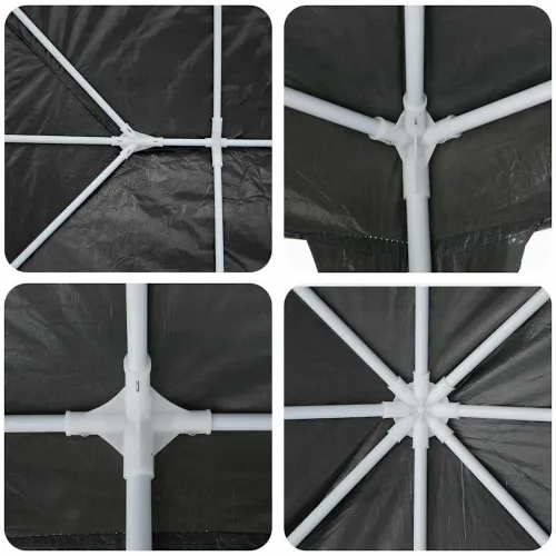 Šator za svadbe - šator za zabave Antracit 600 x 400 x 266 cm Polietilen i čelik - Antracit 4 x 6 m Cijena
