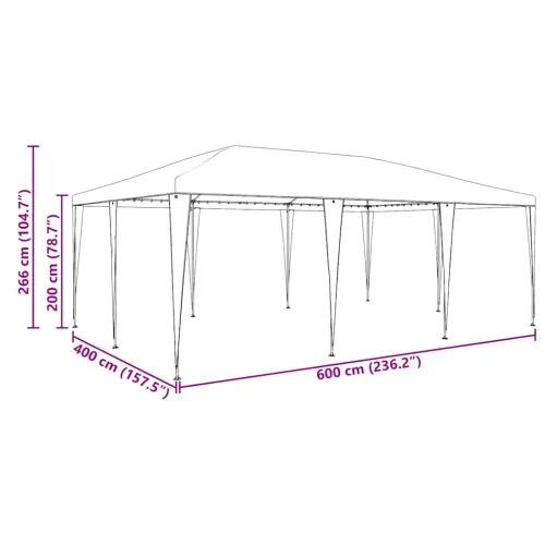 Šator za svadbe - šator za zabave Antracit 600 x 400 x 266 cm Polietilen i čelik - Antracit 4 x 6 m Cijena