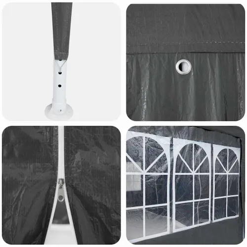 Šator za svadbe - šator za zabave 600 x 400 x 266 cm Antracit Polietilen - Antracit 4 x 6 m Cijena