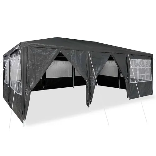 Šator za svadbe - šator za zabave 600 x 400 x 266 cm Antracit Polietilen - Antracit 4 x 6 m Cijena