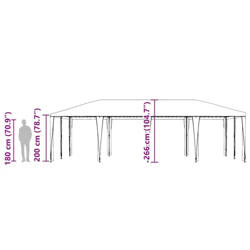 Šator za svadbe - šator za zabave Antracit 800 x 400 x 266 cm Polietilen i čelik - Antracit 4 x 8 m Cijena