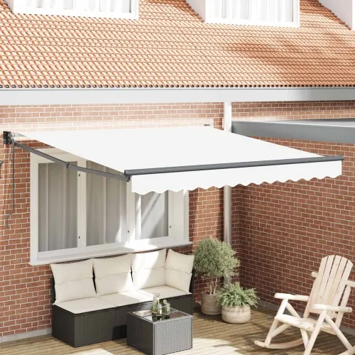 Povlačiva tenda Bijela 300 x 250 x 165 cm Poliester i metal - Bijela 3 x 2,5 m s antracitnim okvirom Cijena