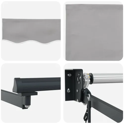 Povlačiva tenda Svjetlosiva 300 x 250 x 165 cm - Svjetlosiva 3 x 2,5 m s antracitnim okvirom Cijena