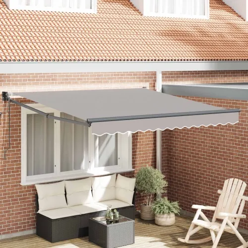 Povlačiva tenda Svjetlosiva 300 x 250 x 165 cm - Svjetlosiva 3 x 2,5 m s antracitnim okvirom Cijena