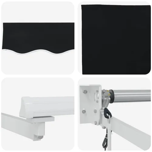 Povlačiva tenda Crna 350 x 250 cm Poliester i metal - Crna 3,5 x 2,5 m s bijelim okvirom Cijena