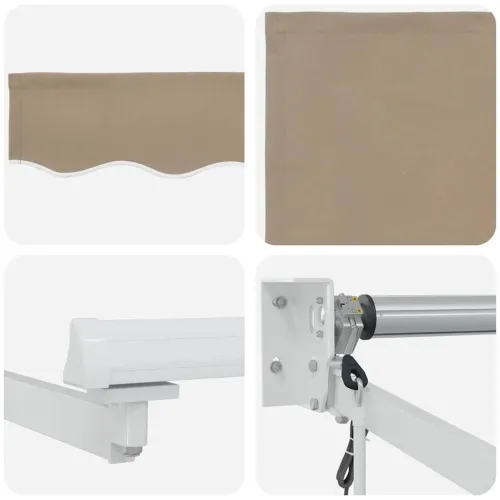 Povlačiva tenda Bež 350 x 250 cm Poliester i metal - Bež 3,5 x 2,5 m s bijelim okvirom Cijena