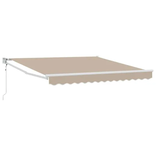Povlačiva tenda Bež 350 x 250 cm Poliester i metal - Bež 3,5 x 2,5 m s bijelim okvirom Cijena