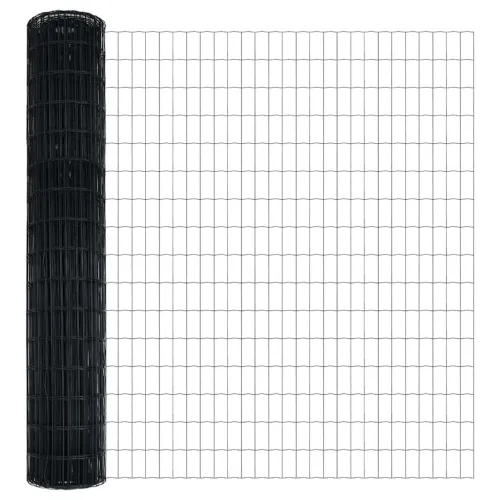 Euro Ograđivanje Ukop 10 x 1,6 m Čelik premazan PVC-om Siva - 10 x 1,6 m (50 x 100 mm mreža) Siva Fiksacija na tlo Cijena