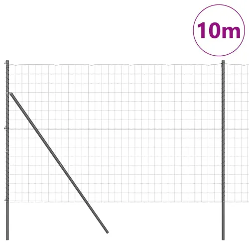 Euro Ograđivanje Ukop 10 x 1,5 m Čelik premazan PVC-om Siva - 10 x 1,5 m (mreža 75 x 100 mm) Siva Fiksacija na tlo Cijena
