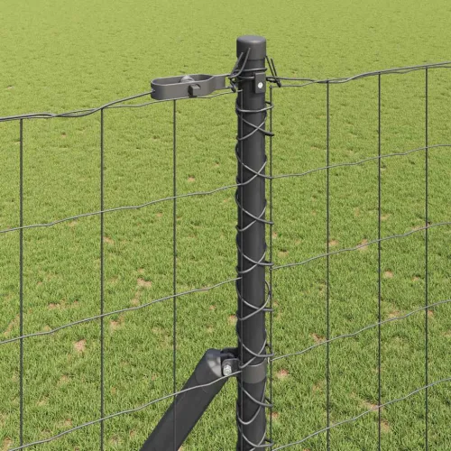 Euro Ograđivanje Ukop 10 x 1,5 m Čelik premazan PVC-om Siva - 10 x 1,5 m (mreža 75 x 100 mm) Siva Fiksacija na tlo Cijena