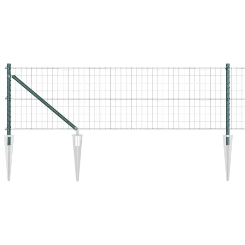 Euro ograda s špicama 50 x 0,4 m Čelik premazan PVC-om Zelena - 50 x 0,4 m (50 x 75 mm mreža) Zelena Vijak sidro fiksacija Cijena