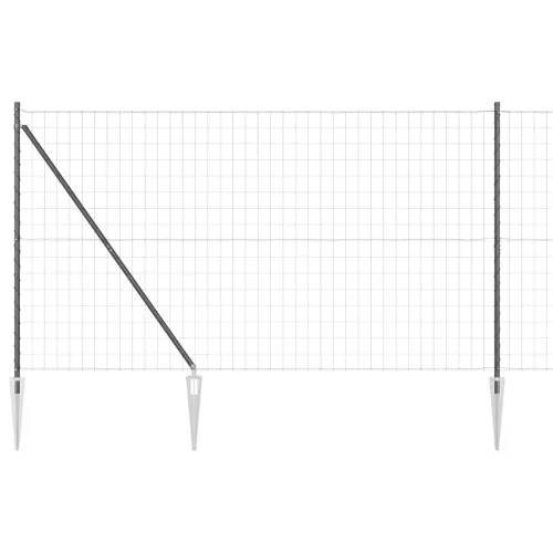 Euro ograda s špicama 10 x 1,5 m Čelik premazan PVC-om Siva - 10 x 1,5 m (mreža 75 x 100 mm) Siva Vijak sidro fiksacija Cijena