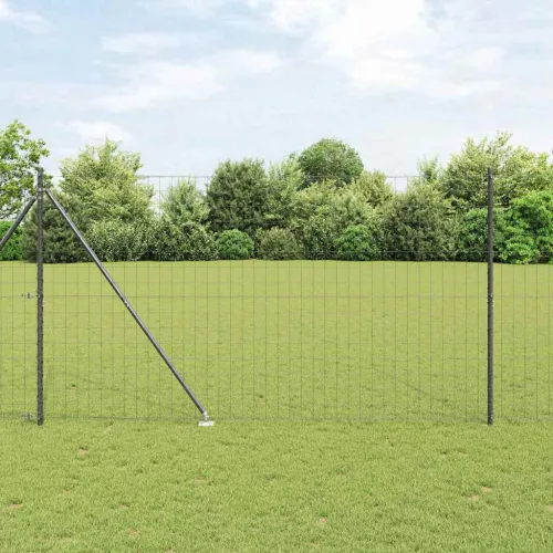 Euro ograda s špicama 10 x 1,5 m Čelik premazan PVC-om Siva - 10 x 1,5 m (mreža 75 x 100 mm) Siva Vijak sidro fiksacija Cijena