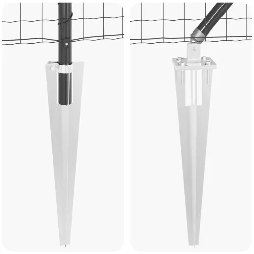 Euro ograda s špicama 50 x 0,6 m Čelik premazan PVC-om Siva - 50 x 0,6 m (mreža 50 x 50 mm) Siva Vijak sidro fiksacija Cijena