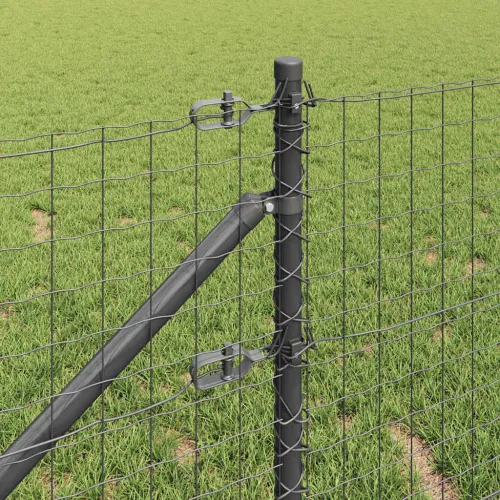 Euro ograda s špicama 50 x 0,6 m Čelik premazan PVC-om Siva - 50 x 0,6 m (mreža 50 x 50 mm) Siva Vijak sidro fiksacija Cijena
