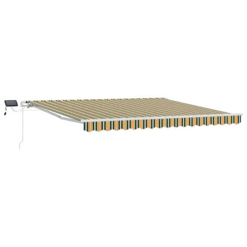 Povlačivi tende Zelena i žuta 400 × 300 cm Tkanina i Aluminij - Zelena i žuta 400 × 350 cm s bijelim okvirom Cijena