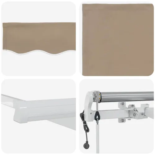 Povlačivi tende Bež 450 × 350 cm Tkanina i Aluminij - Bež 450 × 350 cm s bijelim okvirom Cijena