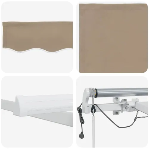 Povlačivi tende Bež 450 × 350 cm Poliester - Bež 450 × 350 cm s bijelim okvirom Cijena